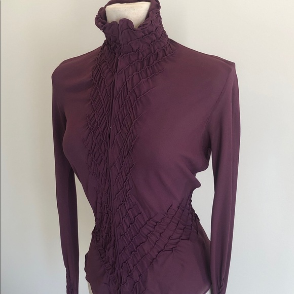 Vintage Tom Ford/Yves Saint Laurent Deep Purple Blouse - Picture 1 of 8